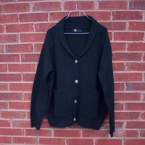 Kancy Kole mens large black cardigan, Mr. Rogers